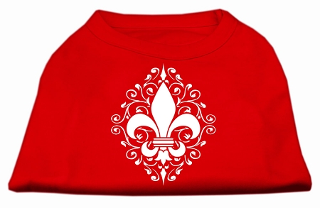 Henna Fleur De Lis Screen Print Shirt Red XXXL